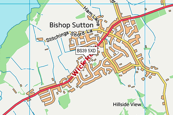 Bishop Sutton Village Hall And Recreation Ground map (BS39 5XD) - OS VectorMap District (Ordnance Survey)