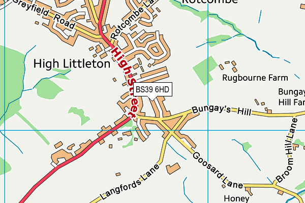 High Littleton Recreational Ground map (BS39 6HD) - OS VectorMap District (Ordnance Survey)