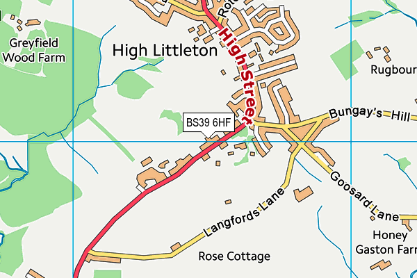 High Littleton CofE VC Primary School map (BS39 6HF) - OS VectorMap District (Ordnance Survey)