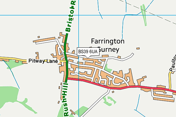 Farrington Recreation Ground & Memorial Hall map (BS39 6UA) - OS VectorMap District (Ordnance Survey)