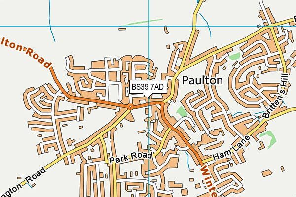 BS39 7AD map - OS VectorMap District (Ordnance Survey)