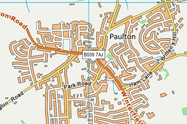 BS39 7AJ map - OS VectorMap District (Ordnance Survey)