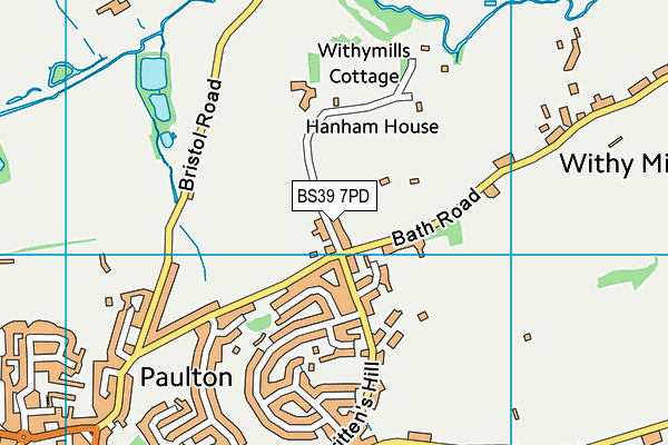 BS39 7PD map - OS VectorMap District (Ordnance Survey)