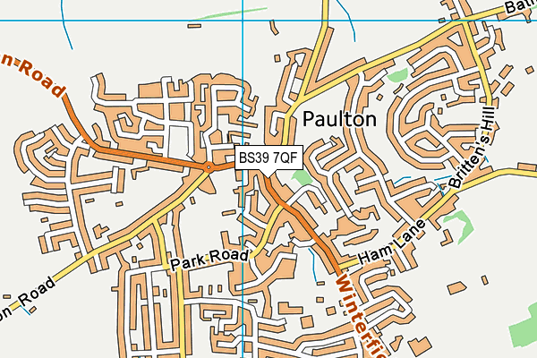 BS39 7QF map - OS VectorMap District (Ordnance Survey)