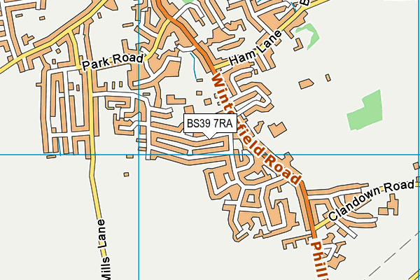 BS39 7RA map - OS VectorMap District (Ordnance Survey)