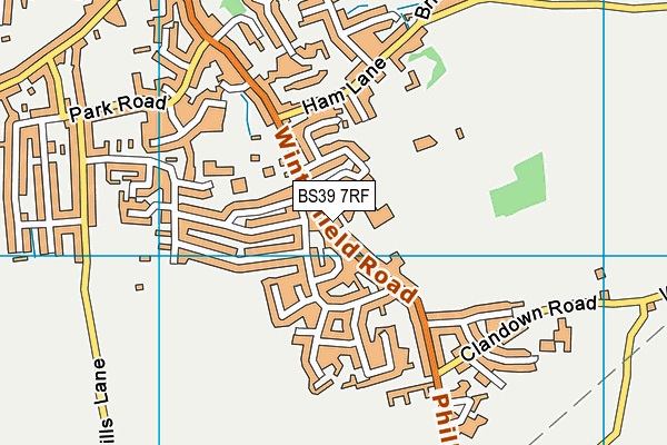 Paulton Rovers Football Club map (BS39 7RF) - OS VectorMap District (Ordnance Survey)