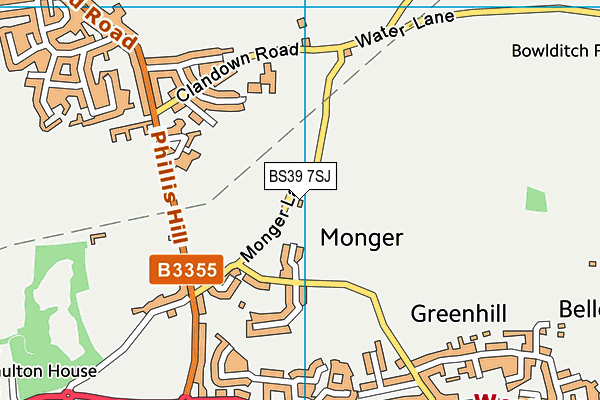 BS39 7SJ map - OS VectorMap District (Ordnance Survey)