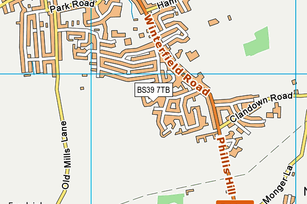 BS39 7TB map - OS VectorMap District (Ordnance Survey)