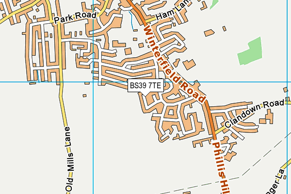 BS39 7TE map - OS VectorMap District (Ordnance Survey)