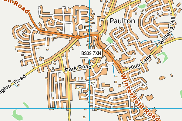 BS39 7XN map - OS VectorMap District (Ordnance Survey)