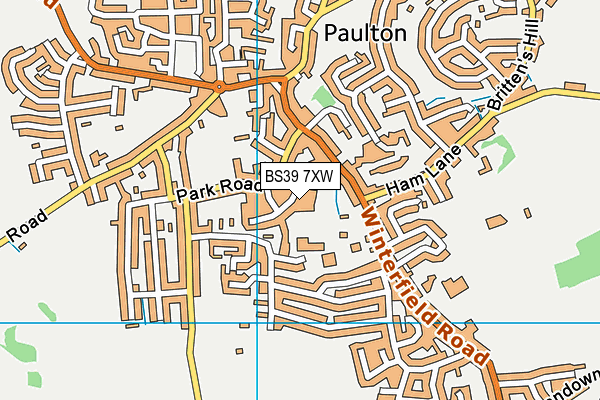 BS39 7XW map - OS VectorMap District (Ordnance Survey)