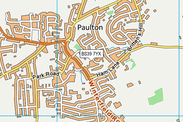 BS39 7YX map - OS VectorMap District (Ordnance Survey)
