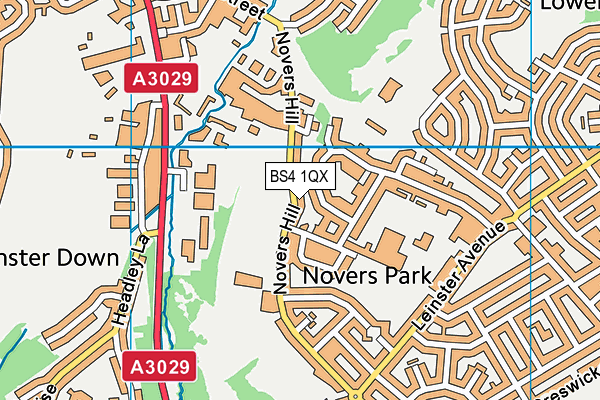 BS4 1QX map - OS VectorMap District (Ordnance Survey)