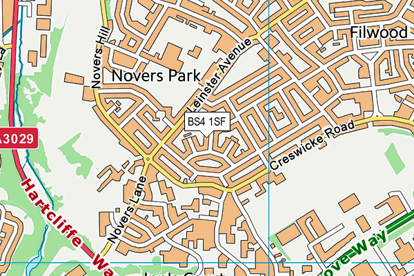 BS4 1SF map - OS VectorMap District (Ordnance Survey)