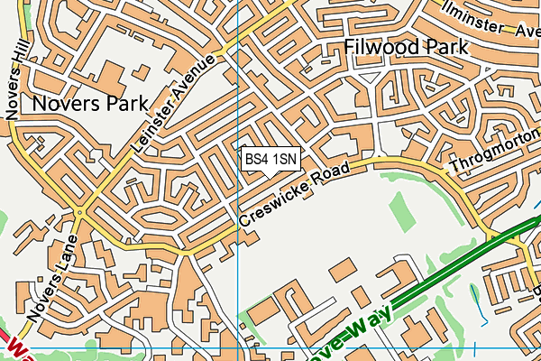BS4 1SN map - OS VectorMap District (Ordnance Survey)