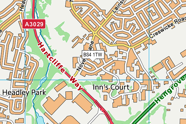 BS4 1TW map - OS VectorMap District (Ordnance Survey)