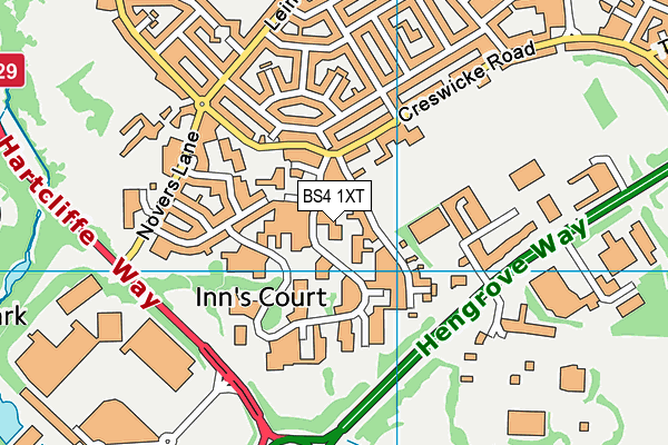BS4 1XT map - OS VectorMap District (Ordnance Survey)