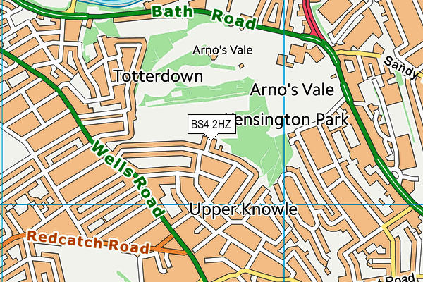 BS4 2HZ map - OS VectorMap District (Ordnance Survey)