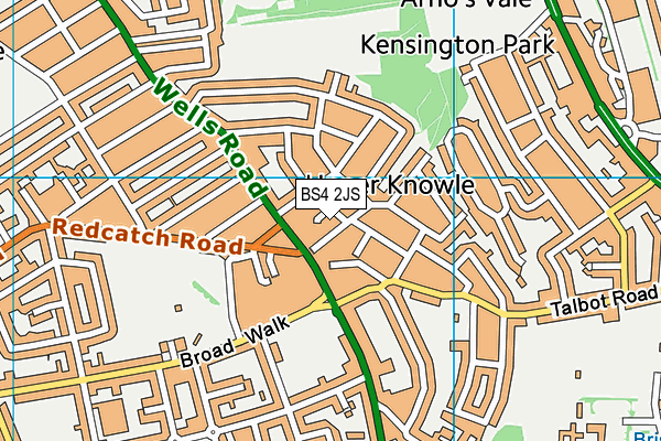 BS4 2JS map - OS VectorMap District (Ordnance Survey)