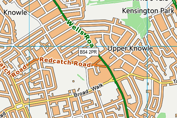 BS4 2PR map - OS VectorMap District (Ordnance Survey)