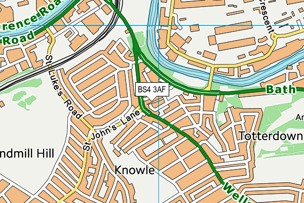 BS4 3AF map - OS VectorMap District (Ordnance Survey)