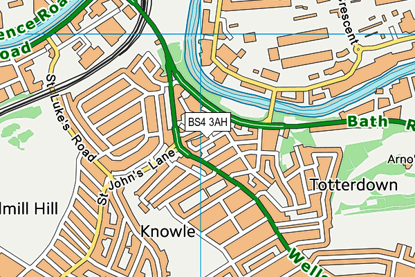 BS4 3AH map - OS VectorMap District (Ordnance Survey)