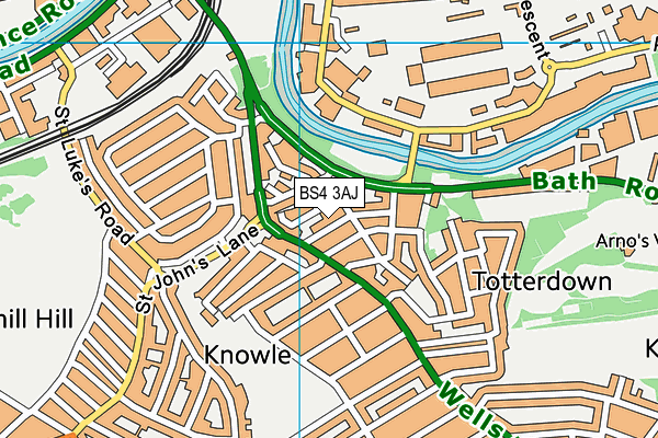BS4 3AJ map - OS VectorMap District (Ordnance Survey)
