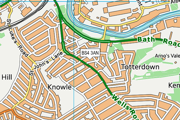 BS4 3AN map - OS VectorMap District (Ordnance Survey)