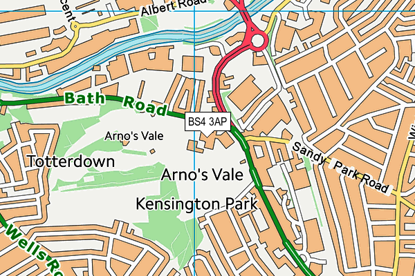 BS4 3AP map - OS VectorMap District (Ordnance Survey)