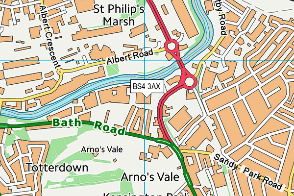 BS4 3AX map - OS VectorMap District (Ordnance Survey)