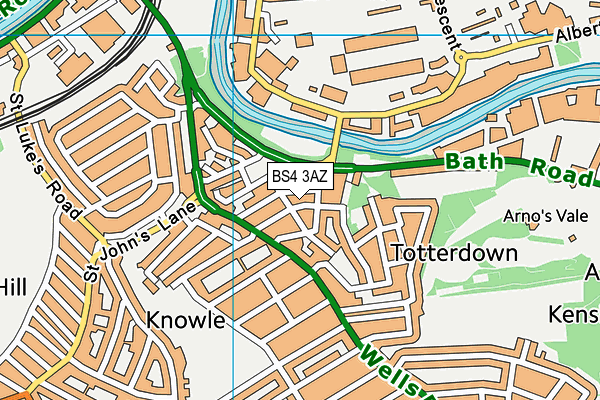 BS4 3AZ map - OS VectorMap District (Ordnance Survey)