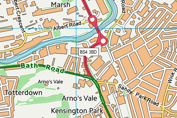 BS4 3BD map - OS VectorMap District (Ordnance Survey)