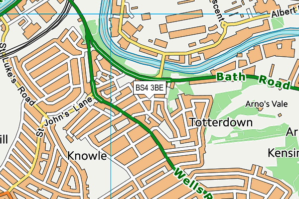 BS4 3BE map - OS VectorMap District (Ordnance Survey)