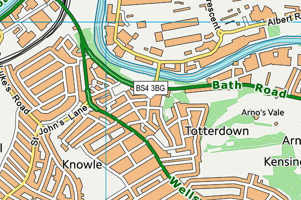 BS4 3BG map - OS VectorMap District (Ordnance Survey)