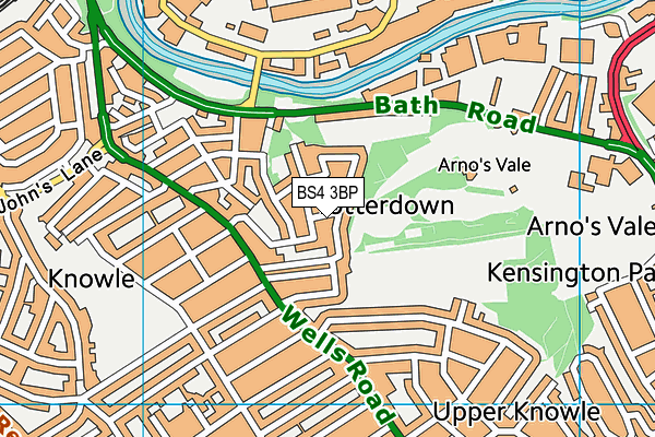 BS4 3BP map - OS VectorMap District (Ordnance Survey)