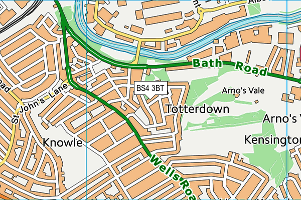 BS4 3BT map - OS VectorMap District (Ordnance Survey)