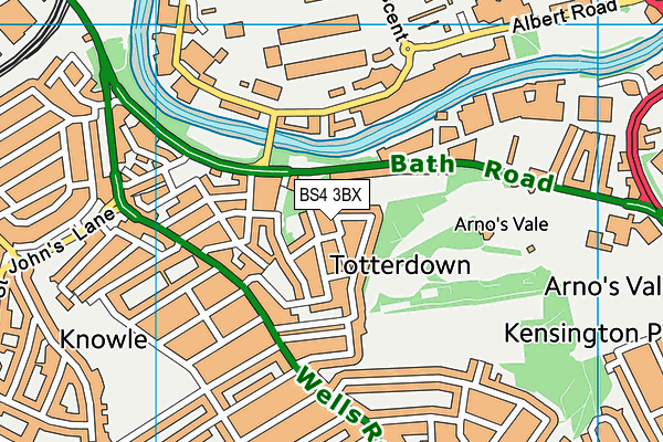 BS4 3BX map - OS VectorMap District (Ordnance Survey)