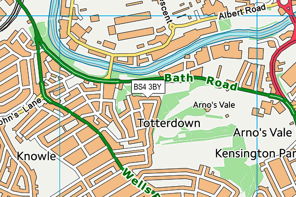 BS4 3BY map - OS VectorMap District (Ordnance Survey)