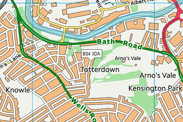 BS4 3DA map - OS VectorMap District (Ordnance Survey)