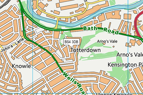 BS4 3DB map - OS VectorMap District (Ordnance Survey)