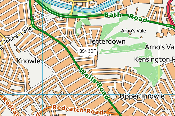 BS4 3DF map - OS VectorMap District (Ordnance Survey)