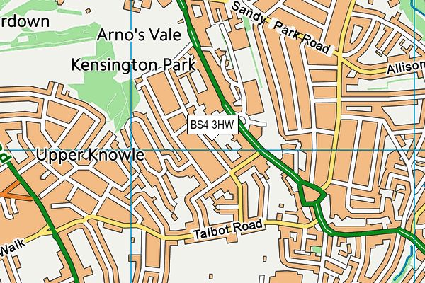 BS4 3HW map - OS VectorMap District (Ordnance Survey)