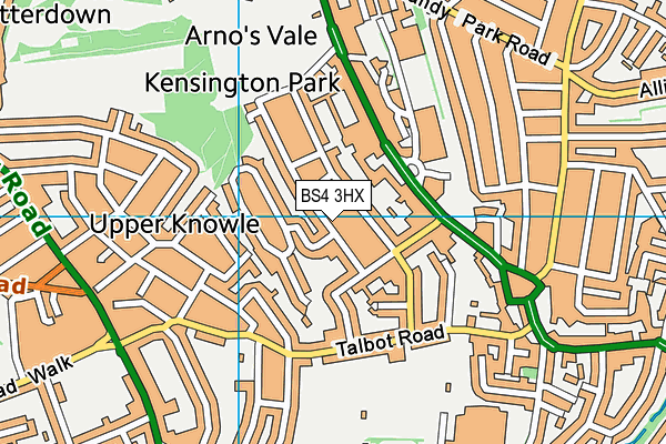 BS4 3HX map - OS VectorMap District (Ordnance Survey)