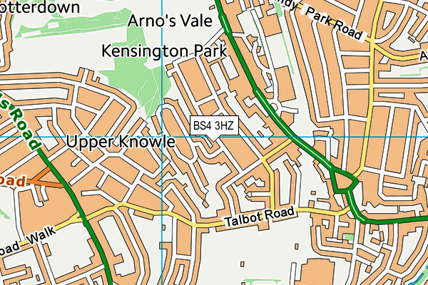 BS4 3HZ map - OS VectorMap District (Ordnance Survey)