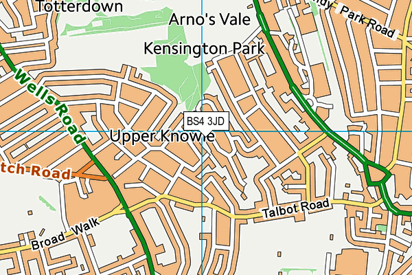 BS4 3JD map - OS VectorMap District (Ordnance Survey)