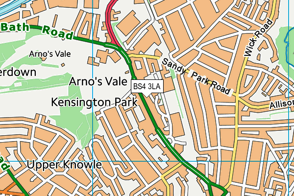 BS4 3LA map - OS VectorMap District (Ordnance Survey)
