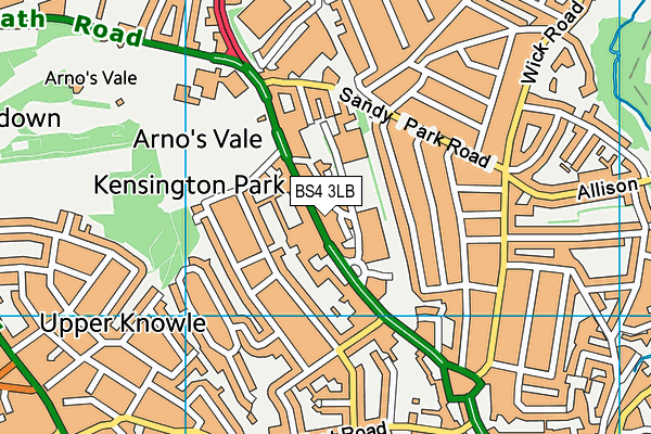 BS4 3LB map - OS VectorMap District (Ordnance Survey)