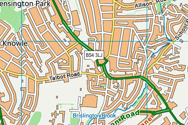 BS4 3LJ map - OS VectorMap District (Ordnance Survey)