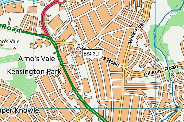 BS4 3LT map - OS VectorMap District (Ordnance Survey)