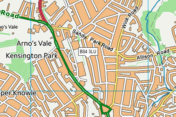 BS4 3LU map - OS VectorMap District (Ordnance Survey)